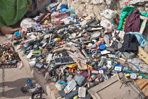 Merchandise on a street market