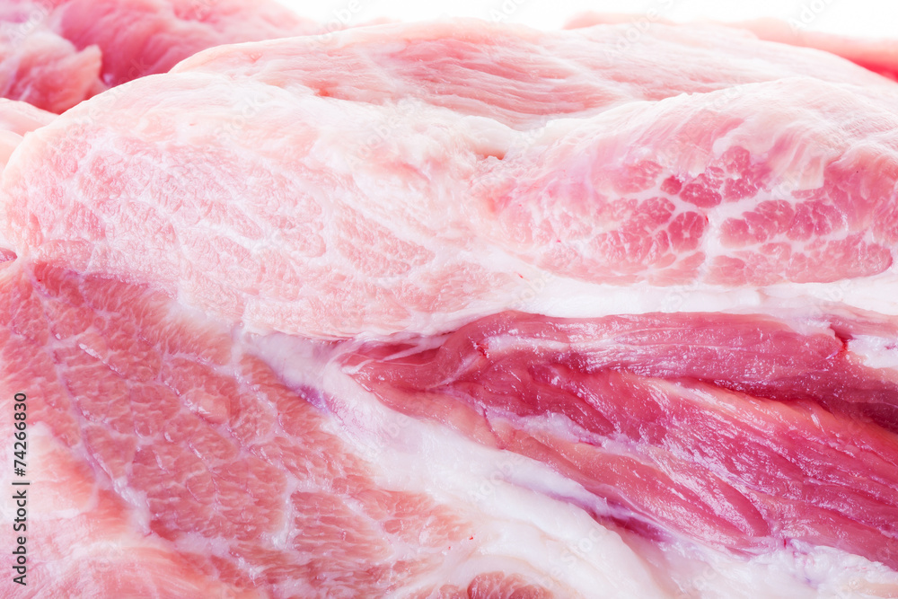 close up of raw pork