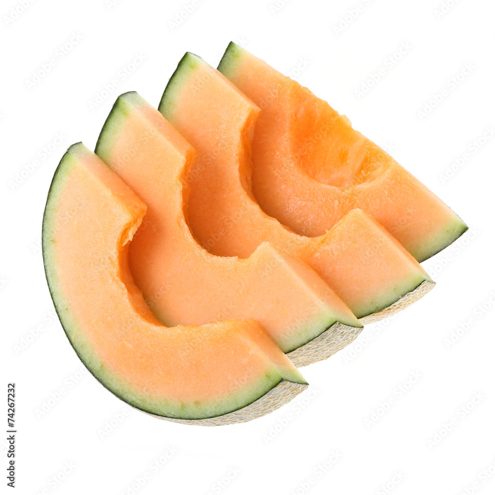 cantaloupe melon slice isolated on white background cantaloupe melon slice isolated on white background