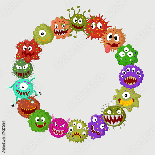 Cartoon bacteria collection set