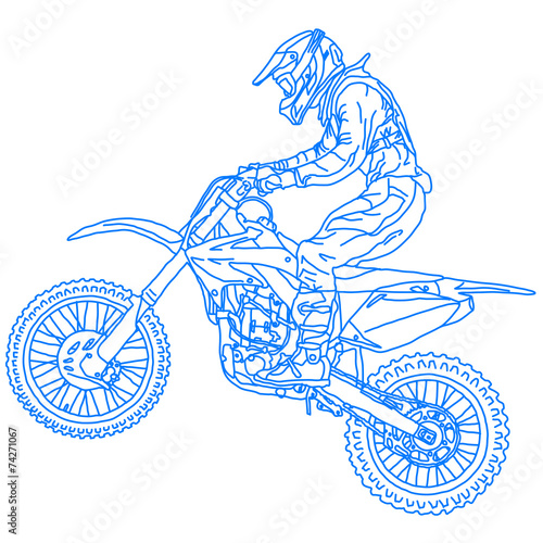 silhouettes Motocross rider on a motorcycle. Vector illustration