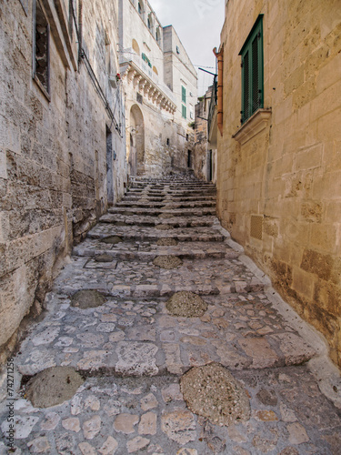 Fototapeta Naklejka Na Ścianę i Meble -  particular of old town of Matera in the morning
