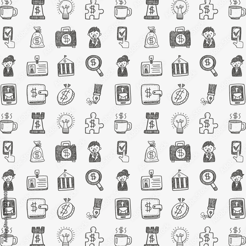 seamless doodle business background seamless doodle business background