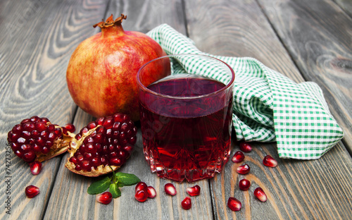 Glass of pomegranate juice
