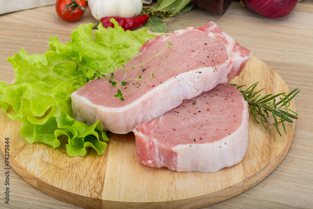 Raw pork steak Raw pork steak