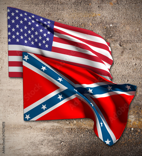 Photos usa and confederate flag