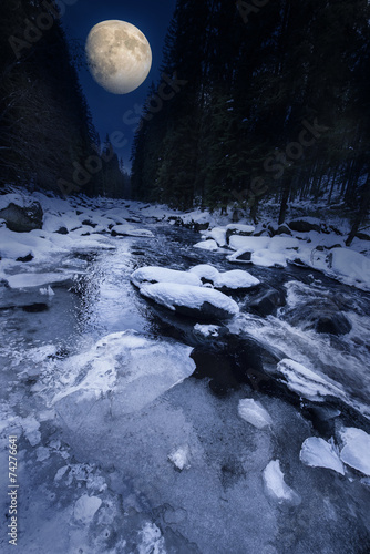 wild mountain river in the winter time © Vera Kuttelvaserova