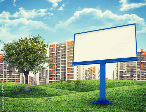 Blank billbord and tree photo