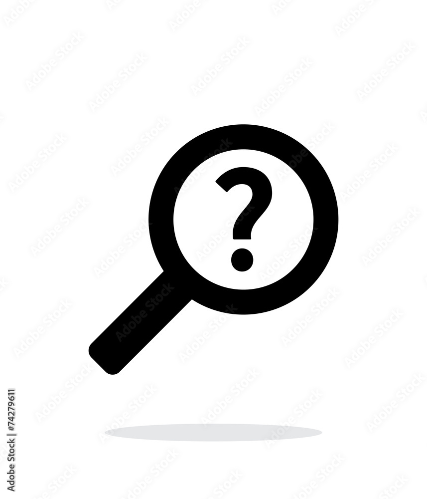 Help and FAQ search icon on white background. Help and FAQ search icon on white background.