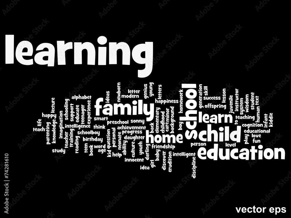 Vector conceptual education word cloud Vector conceptual education word cloud
