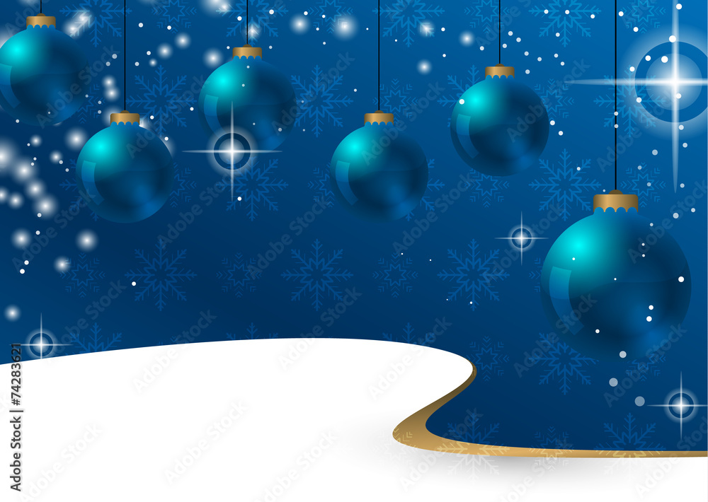 Fototapeta premium christmas background with snowflakes and christmas balls