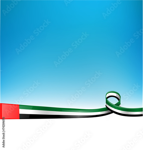 emirates flag on background.