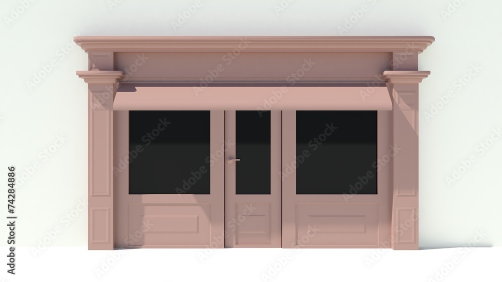 Sunny Shopfront with large windows Sunny Shopfront with large windows