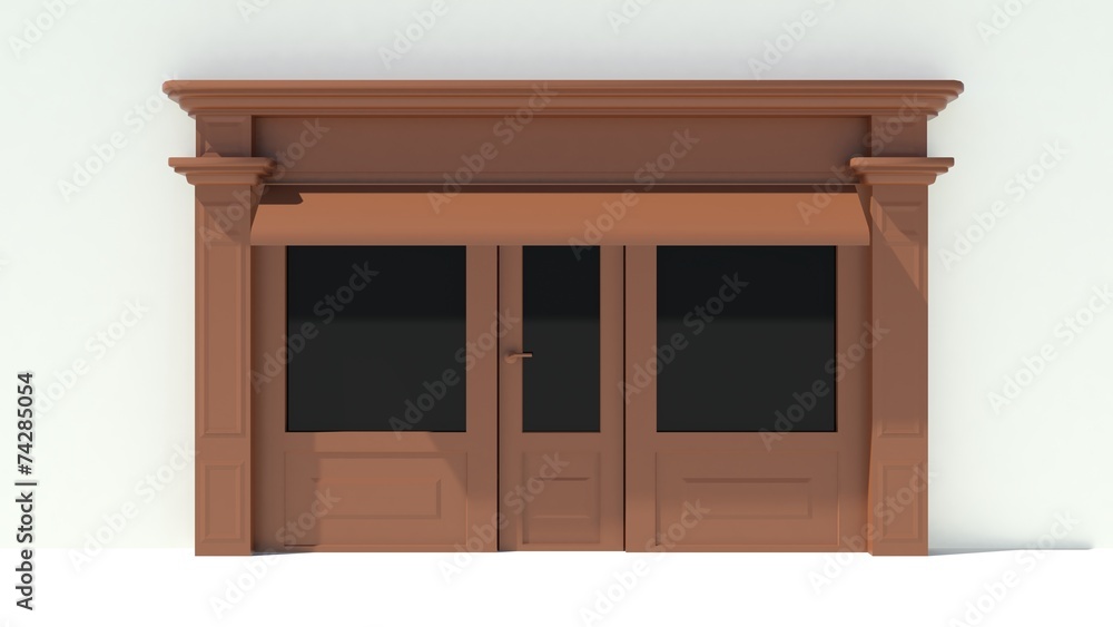 Sunny Shopfront with large windows Sunny Shopfront with large windows