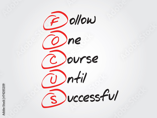 Hand writing FOCUS, vector concept acronym