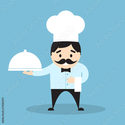 Chef with cloche and towel