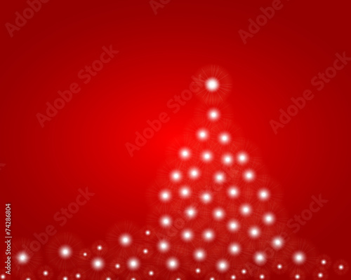 Christmas background with shiny christmas tree