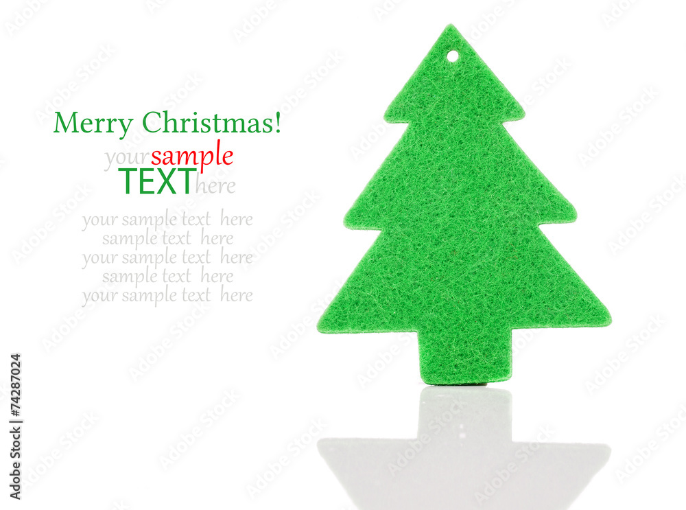 Fototapeta premium Christmas green tree decorations isolated on white background