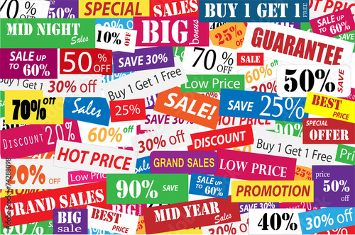 Sales promotion and big discount in business concept