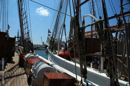 Old deck and rigging (school sail ship)
