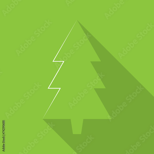 Christmas tree, hollow flat icon design