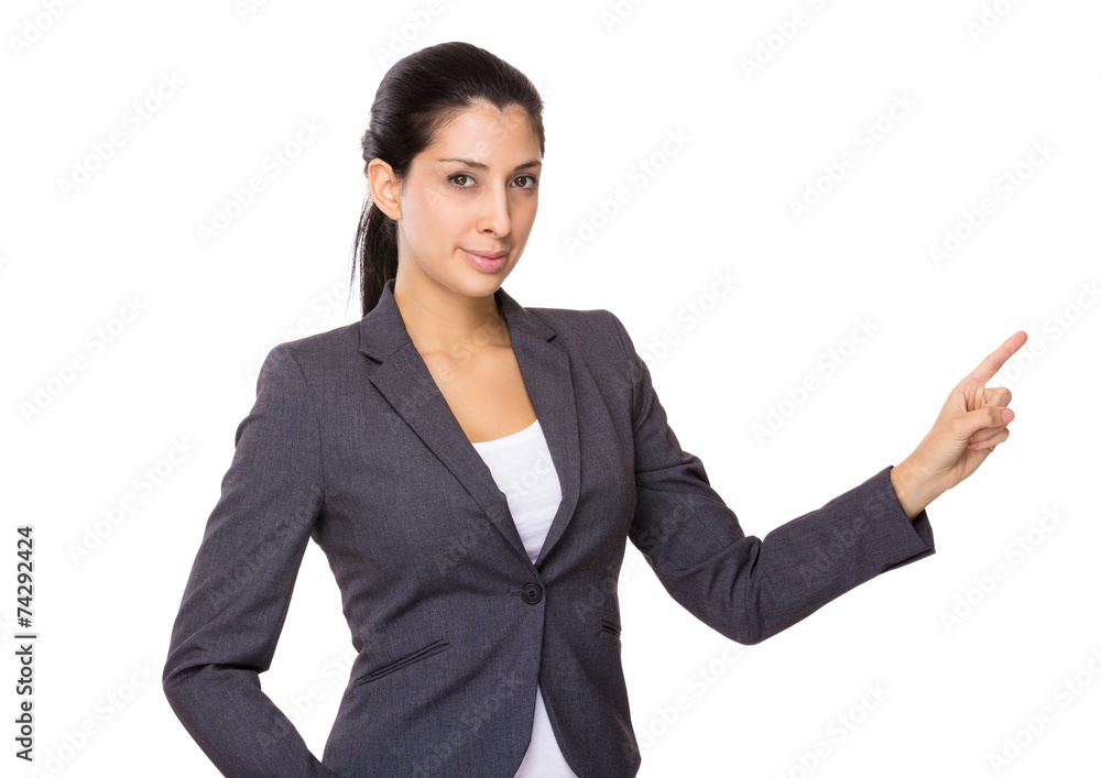 Business woman with finger point up Business woman with finger point up