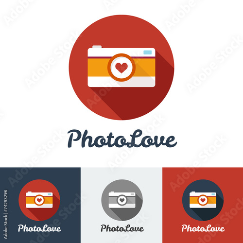 Vector flat modern minimalistic photo studio logo