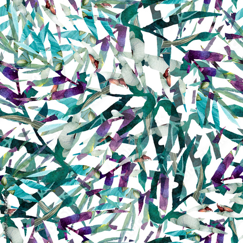 Fototapeta Abstrakcyjny kolorowy wzór akwarela na białym tle duża