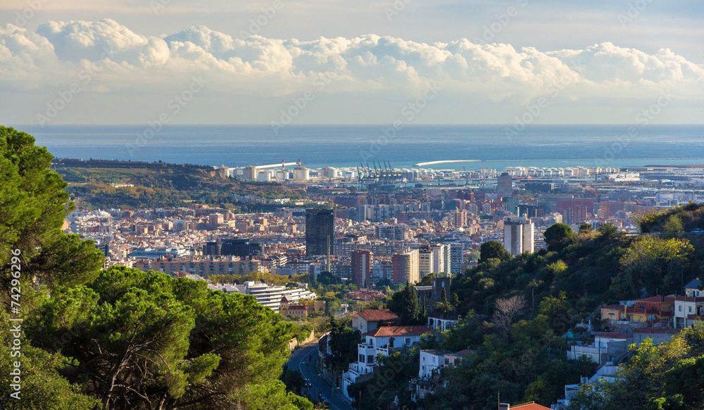 View of Barcelona from Tibidabo mountain - Spain