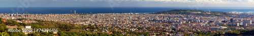 Panorama of Barcelona from the Tibidabo mountain - Spain