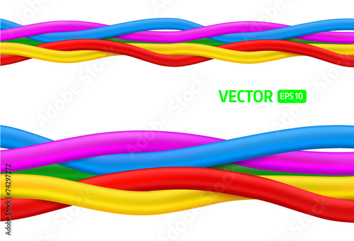 Abstract colorful curly wires