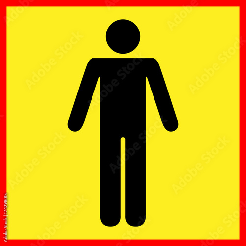 Standing human warning icon. Vector illustration