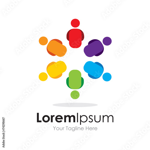 Great minds office meeting brainstorming concept icon logo