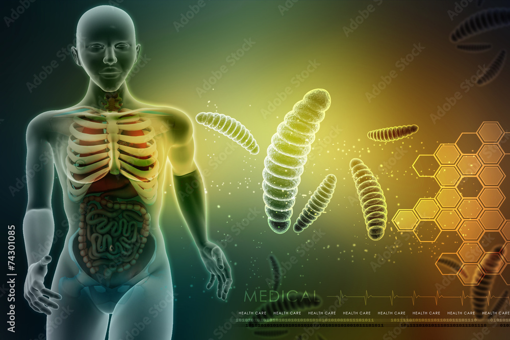 woman female human body with bacteria