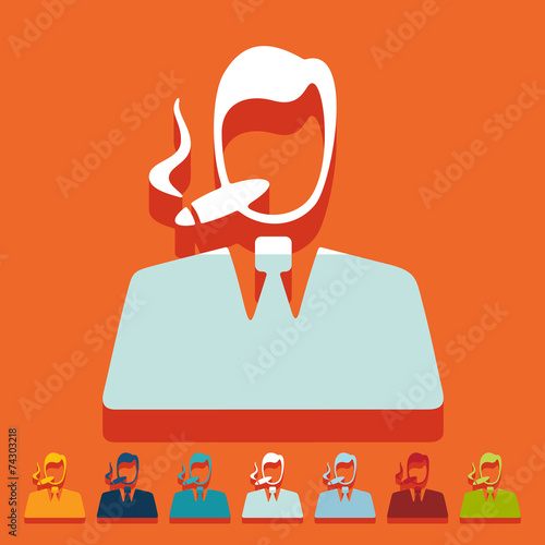 Flat design: player casino