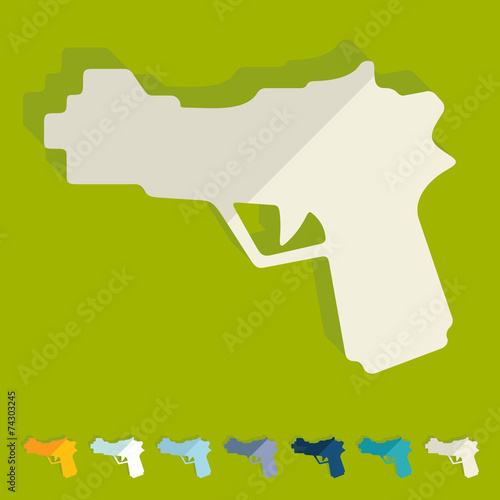 Flat design: gun