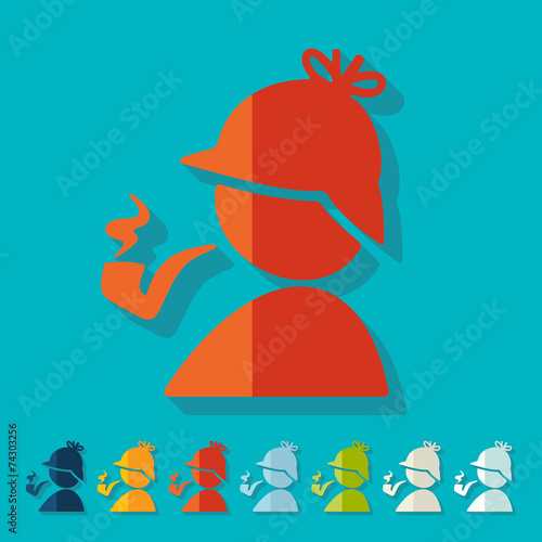 Flat design: detective
