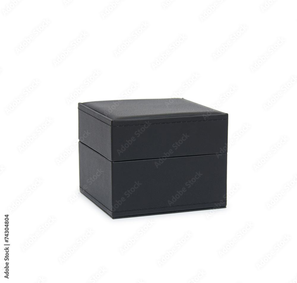 Fototapeta premium black gift box isolated on white