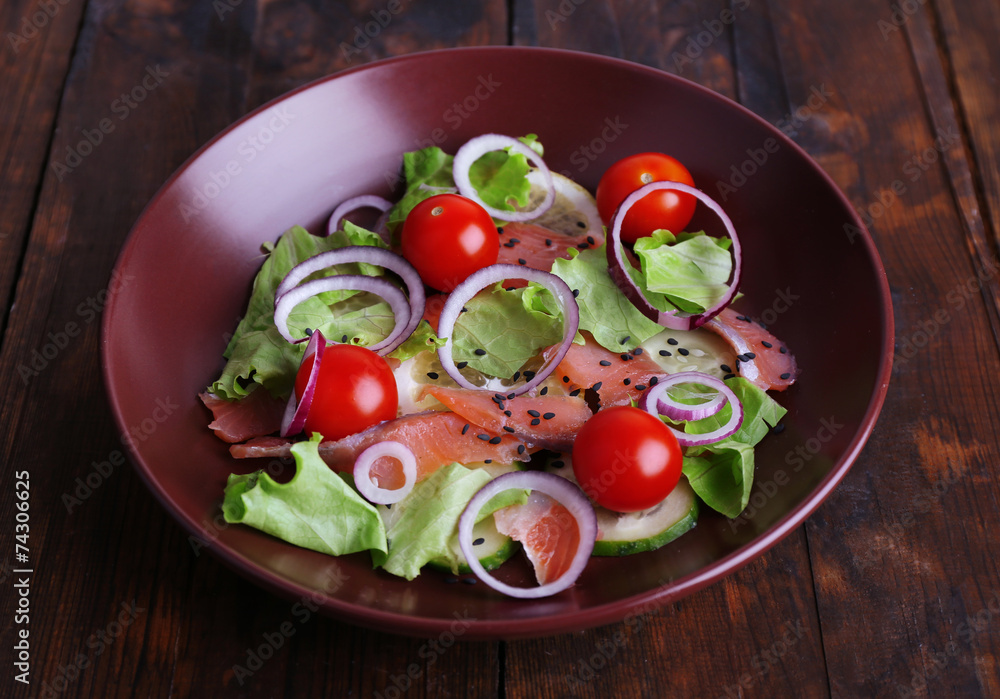 Fresh fish salad with vegetables Fresh fish salad with vegetables