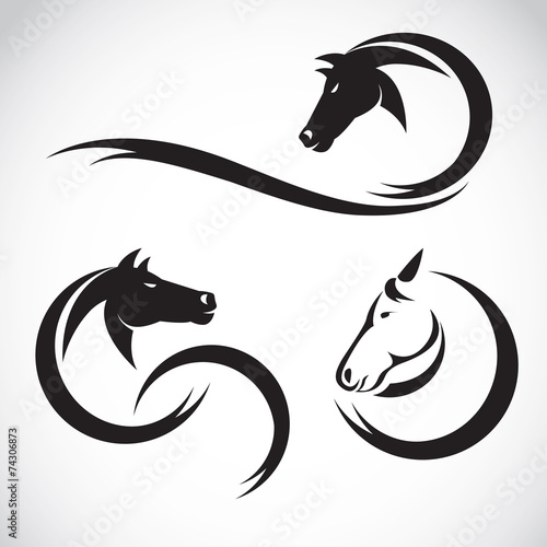 Vector images of horse design on a white background