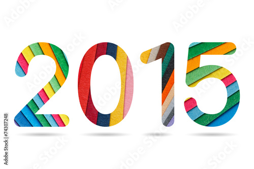 2015 numeric from colorful paper arrangement