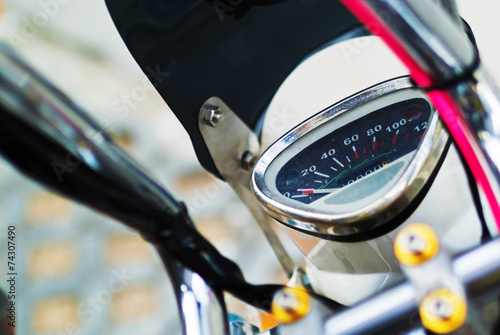 Speedometer motorcycle - old retro classic .