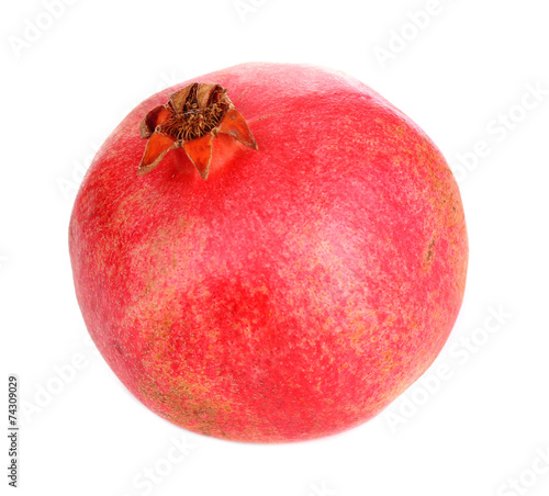 Juicy ripe pomegranate, isolated on white