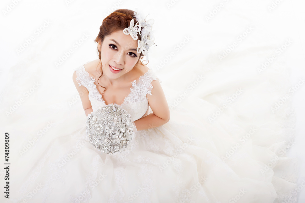 Young attractive bride with flowers Young attractive bride with flowers