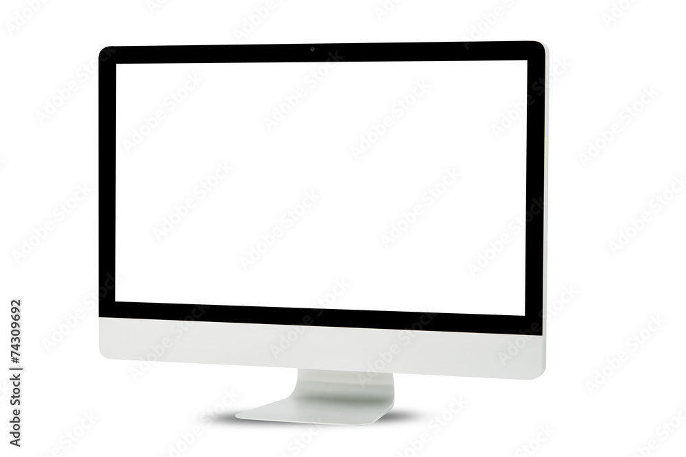 White computer monitor isolated White computer monitor isolated