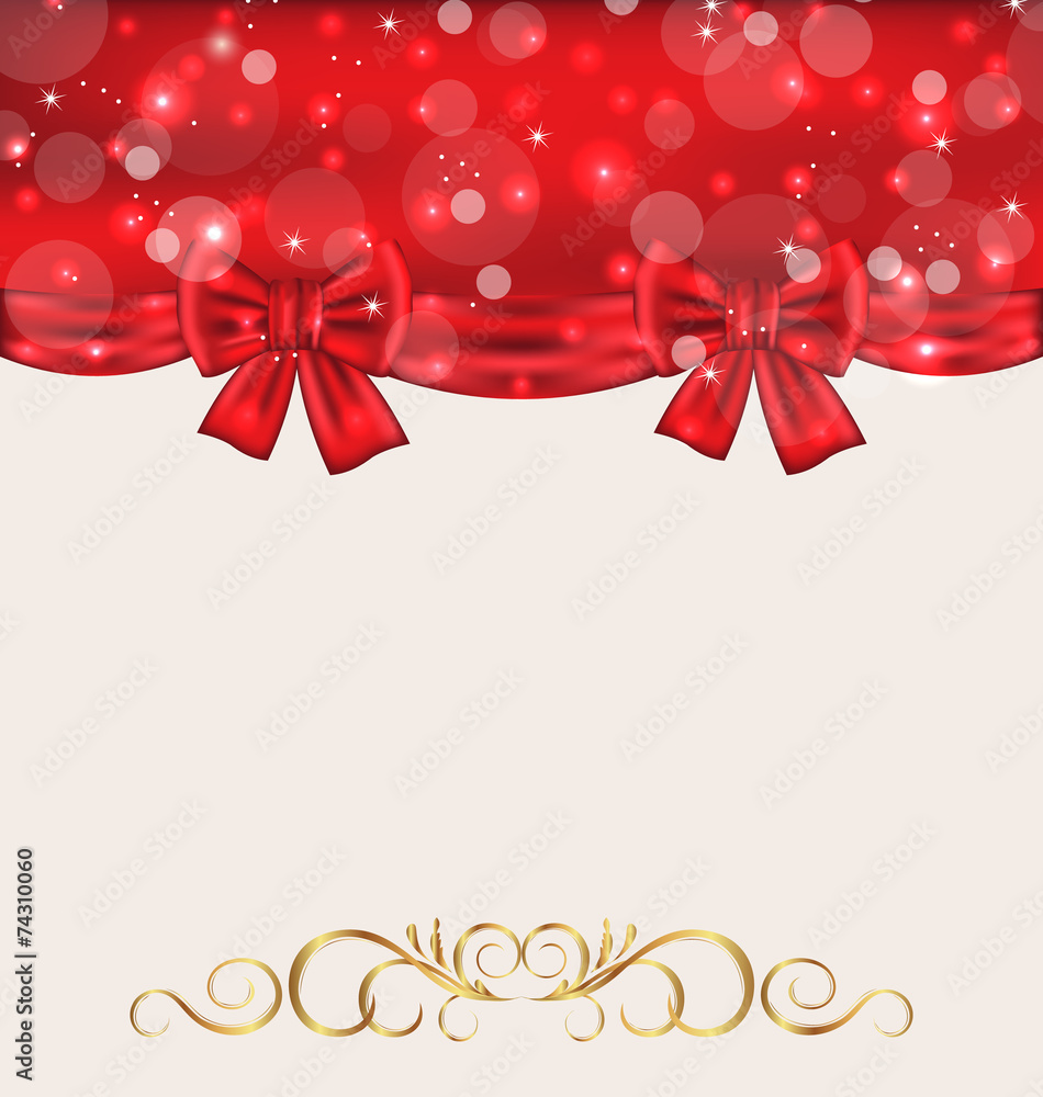 Holiday background with gift bows Holiday background with gift bows