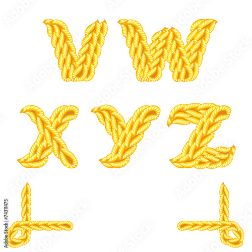 knitted alphabet V Z
