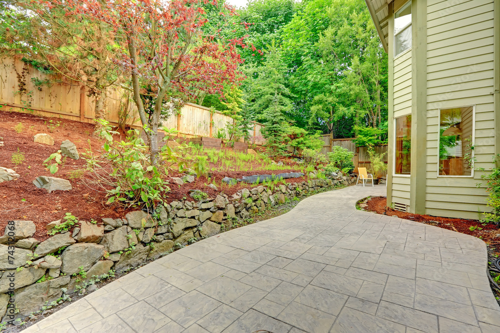 Backyard leveled landscape design Backyard leveled landscape design