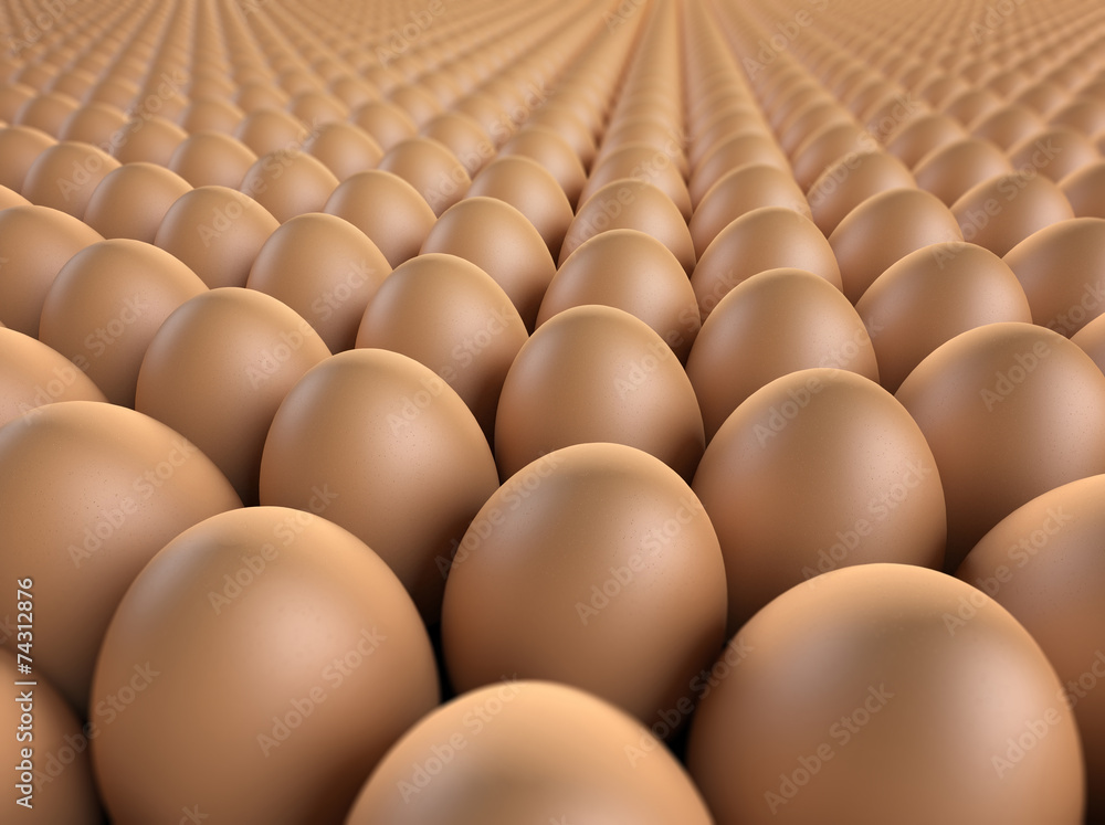 brown eggs 3d render