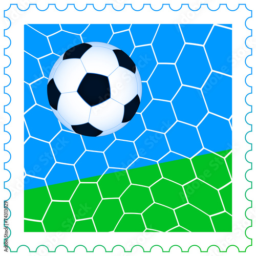 Soccer ball on the stamp © AlexanderZam